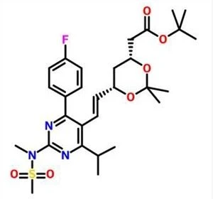 Tert-Butyl 6-[(1E)-2-[4-(4-fluorophenyl)-6-(1-methylethyl)-2-[methyl(methylsulfonyl)amino]-5-pyrimidinyl]ethenyl]-2,2-dimethyl-1,3-dioxane-4-acetate (R1) CAS NO.289042-12-2
